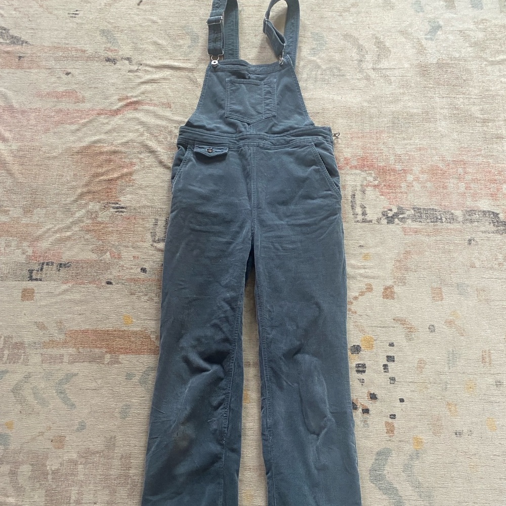 Anthropologie Corduroy Overalls in Slate Gray-Blue